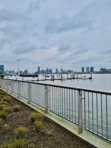 a body of water with a city in the background at North Greenwhich Homestay in London