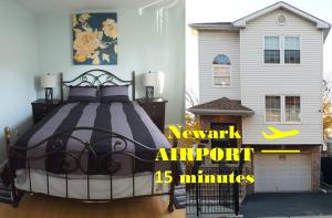 1 dormitorio con 1 cama grande frente a una casa en 500 Estates LLC en Irvington