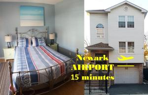 a bedroom with a bed in front of a house at 500 Estates LLC in Irvington