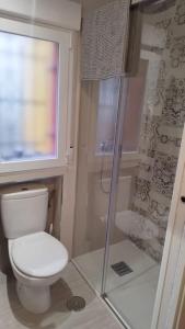 ein Bad mit einem WC und einer Dusche in der Unterkunft Apartamento moderno a 1km de Granada in Granada