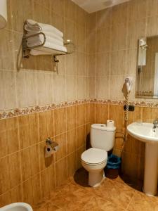 ロサル・デ・ラ・ベラにあるComplejo Godoyのバスルーム(トイレ、洗面台付)