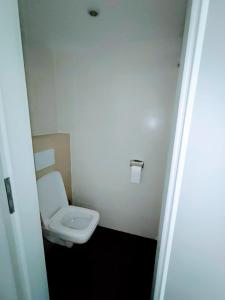 a small bathroom with a toilet in a room at Room in Guest room - Pension Forelle - Suite in Forbach