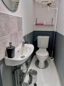 Kúpeľňa v ubytovaní Le Rabelais, superbe appartement en duplex, proche forteresse et monument historique