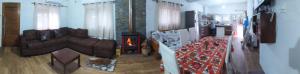 a childs play room with a slide and a fireplace at La Casa De La Fuente in Guazuvira