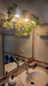 ファレリエスにあるCasa en Ferreriesのバスルーム(洗面台、鏡付)