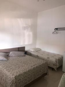 1 Schlafzimmer mit 2 Betten in einem Zimmer in der Unterkunft Cantinho da Cida in Holambra