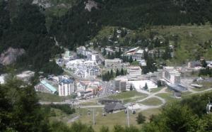 an aerial view of a city with buildings at LE CHALET - Piscine - Studio pour 4 Personnes 804 in Gourette