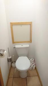 a bathroom with a white toilet in a room at Edelweiss Chalets De La Vallee D'or - 2 Pièces pour 4 Personnes 34 in Valloire