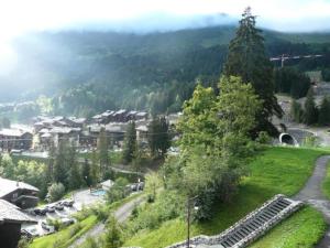 a view of a town with a tree on a hill at PORTAIL G - Appartement PORTAIL 73 pour 4 Personnes 63 in Valmorel