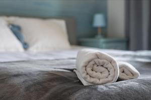 Posteľ alebo postele v izbe v ubytovaní Apartament Morski