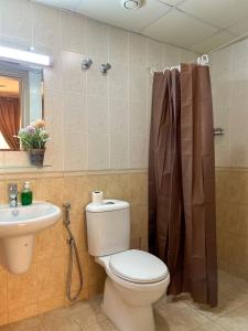 a bathroom with a toilet and a sink at SIRA apartment 1 in Muscat