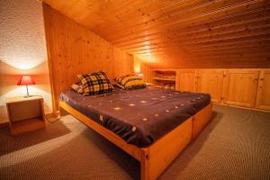 a bedroom with a large bed in a cabin at CRISTALLIN G - Appartement CRISTALLIN 56 pour 4 Personnes 62 in Valmorel