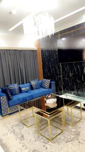 A seating area at Bash luxury apartments