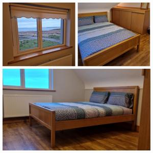 1 dormitorio con cama y ventana en Radharc Na Mara, en Letterkenny