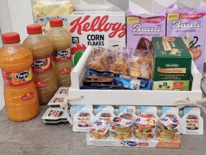 a display of drinks and other food items at Erre Home in Naples