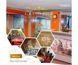 a poster of a grand peter store with a clock at Grand Pier Boutique Villa in Bucharest