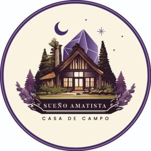a badge of a house with a mountain at Casa de campo Sueño Amatista in Gachetá
