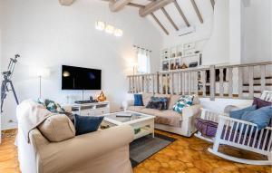 a living room with two couches and a tv at Gorgeous Home In Les Adrets-de-lestre With Wifi in Les Adrets de l'Esterel