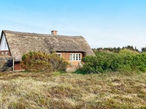 una vecchia casa con un tetto in erba su un campo di 6 person holiday home in Ringk bing a Ringkøbing