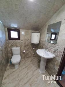 a bathroom with a toilet and a sink at Violet guest house in Dilijan +17 photos