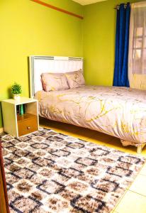 a bedroom with a bed and a rug at S & A APARTMENTS in Thika