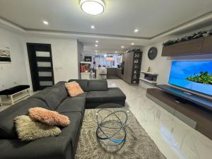 TV a/nebo společenská místnost v ubytování Marsascala Sea View 2 Bed Apartment close to center! HPI 9934