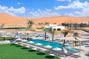 an aerial view of a resort in the desert at Western Hotel Liwa in Liwa