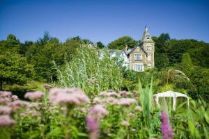 a house in the middle of a field of flowers at Yewfield Self Catering Apartments in Hawkshead