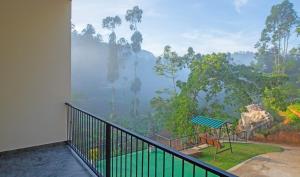 a balcony with a view of a mountain at Wenasa Villa in Diyatalawa
