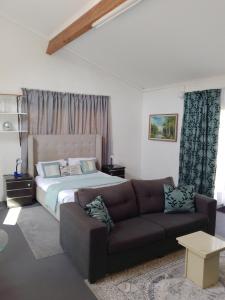 Pretoria的住宿－Zenith Guesthouse，客厅配有床和沙发