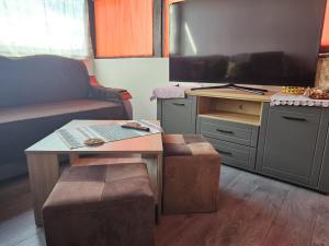 TV a/nebo společenská místnost v ubytování Casa Alba STr,Crizantemelor 17