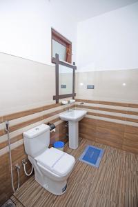 a bathroom with a toilet and a sink at Wenasa Villa in Diyatalawa