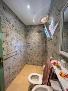 a bathroom with a toilet and a sink at Villa Baddi Marrakech in Marrakesh