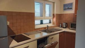 Kuchyň nebo kuchyňský kout v ubytování Seaside Apartments Laurus Murter