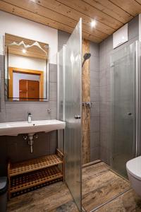Koupelna v ubytování Mittereggalm