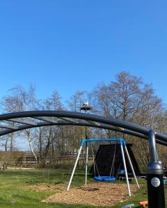 a monkey on a swing set in a park at Studio Kweepeer in Ruinerwold