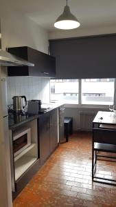 una cucina con un asterisco di asterisco di asterisco. di Annecy Dream Appart ad Annecy Altre 6 foto