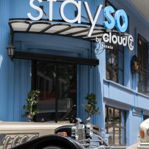 a motorcycle parked in front of a store at Stayso by Cloud7 Hotels in Istanbul