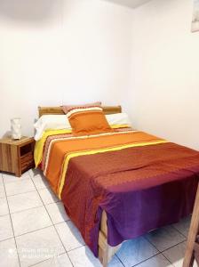 a bedroom with a large bed in a room at Maison charmante à Saint-André avec vue sur montagne in Saint-André
