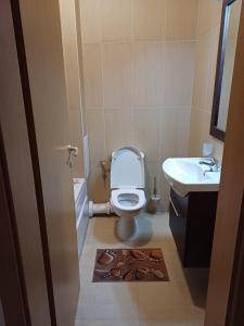 a bathroom with a toilet and a sink at Lighthouse 1bedroom GeC apartment 203 in Balchik