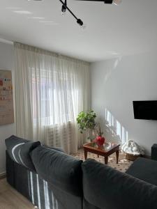 sala de estar con sofá y mesa en Apartamento Portonovo centro, en Portonovo