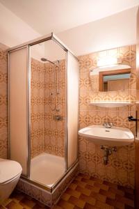 ミュールバッハ・アム・ホーホケーニッヒにあるMittereggalmのバスルーム(シャワー、シンク付)