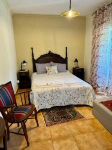 a bedroom with a large bed and a chair at Zion Jardim Monsanto in Monsanto