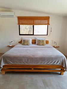 a bedroom with a large bed with a window at La Casa del Conde in Playa Naranjo