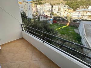a balcony with a view of a city at Comfort Apartments Promenade in Sarandë