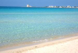 a view of a beach with the ocean at Casa Mireya - Spiaggia a 50m - by Cala Salento in Porto Cesareo