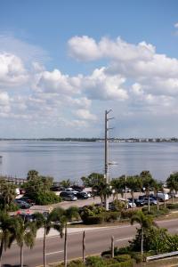 a view of a parking lot next to a large body of water at Sunseeker Resort Charlotte Harbor in Port Charlotte