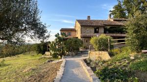 ein Haus auf einem Hügel mit einem Weg dorthin in der Unterkunft Villa Solisera in Pesciano