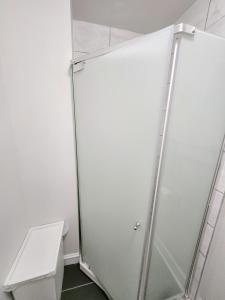 a shower stall in a bathroom with a toilet at Ottawa Downtown Cozy Guesthouse in Ottawa