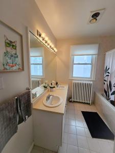a bathroom with a sink and a mirror at Ottawa Downtown Cozy Guesthouse in Ottawa